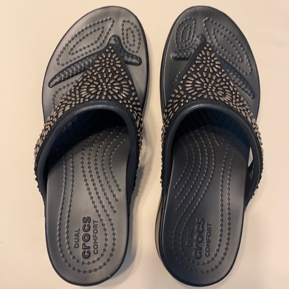NWOT Black Crocs Monterey Diamnante Slide Sandal